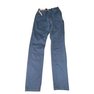 prAna Mojave Pants Mens XXS Dark Blue/Tapered Leg Elastic Waist Belted